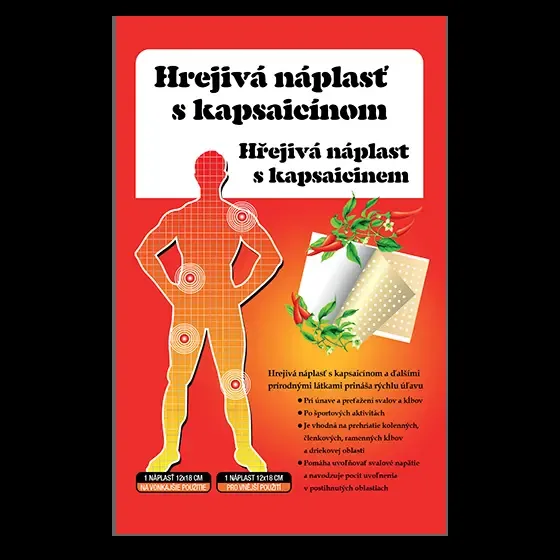 Náplast hřejivá s kapsaicinem (12x18cm)