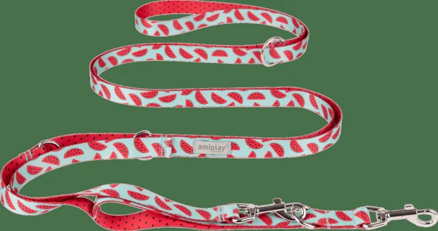 Nastavitelné vodítko Amiplay BeHappy 8v1 Watermelon XL 200–400 cm × 2,5 cm
