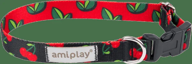 Nastavitelný obojek Amiplay BeHappy Cherry L 35–50 cm × 2,5 cm