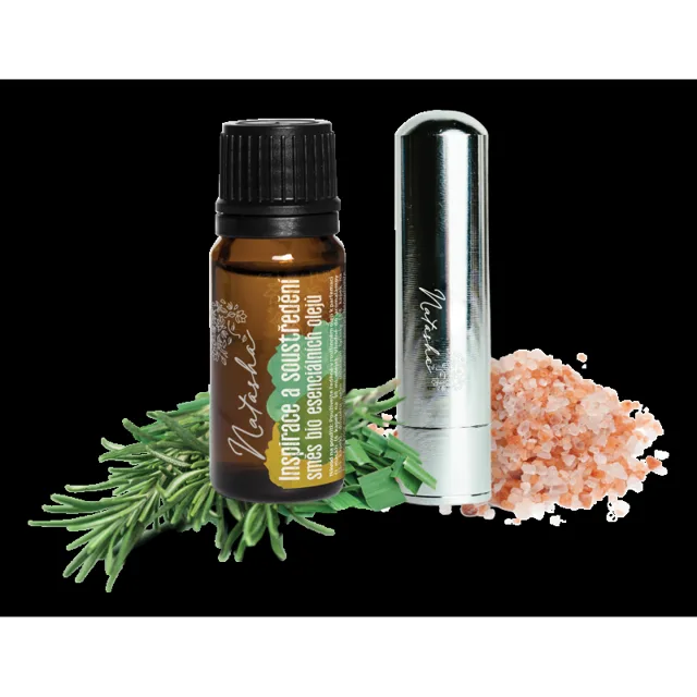 Natasha Aroma sada s inhalátorem - Inspirace a soustředění - povzbuzující rozmarýn a citron
