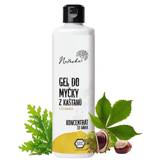 Natasha Gel do myčky z kaštanů Citronela - koncentrát (500 ml) - 33 mycích cyklů v 500 ml