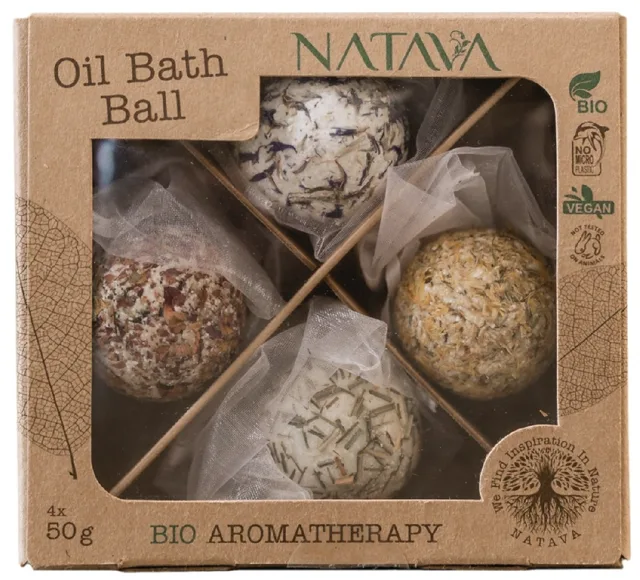 NATAVA Olejové koule do koupele, dárková sada, 4 × 50 g