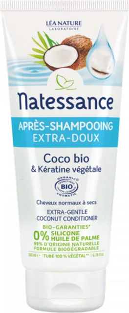 Natessance Extra jemný BIO kondicionér s kokosem a rostlinným keratinem, 200 ml