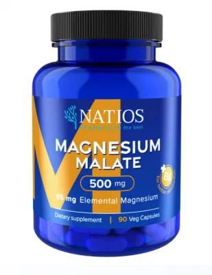 Natios Magnesium Malate 500 mg + B6 90 kapslí