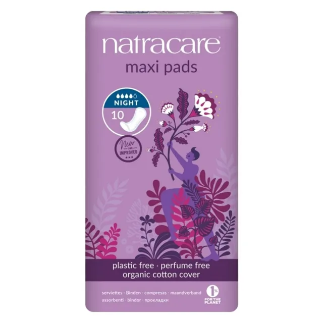 NATRACARE Menstruační vložky Maxi NIGHT TIME bez křidélek 10 ks
