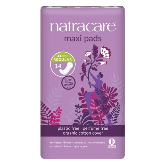 NATRACARE Menstruační vložky Maxi REGULAR bez křidélek 14 ks