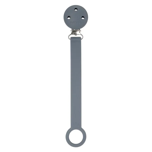 Nattou Klip na dudlík silikon dark grey