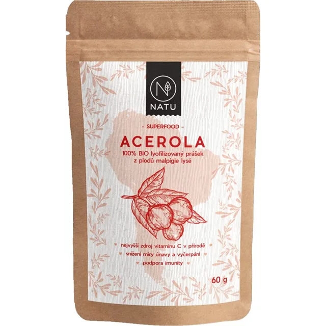 NATU Acerola BIO prášek v BIO kvalitě 60 g
