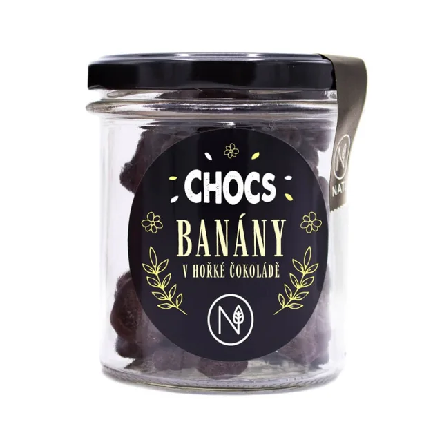 NATU Chocs banány v 60% hořké čokoládě 110 g