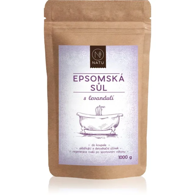 NATU Epsomská sůl s levandulí sůl do koupele 1000 g