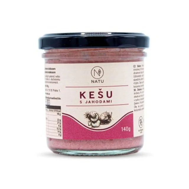 NATU Kešu krém s jahodami 140 g