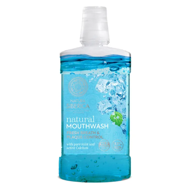 NATURA SIBERICA Přírodní ústní voda s Mátou a aktivním vápníkem 520 ml