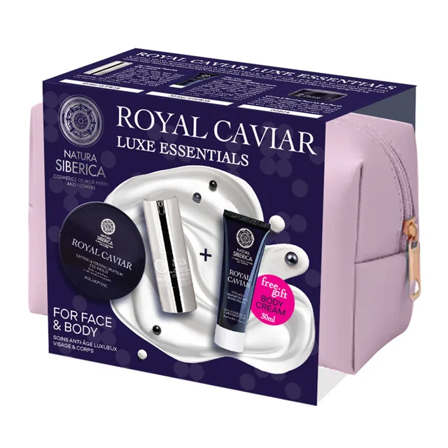 Natura Siberica Royal Caviar luxusní set v kosmetické taštičce 3 ks