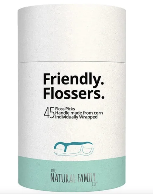 Natural Family, Friendly Flossers, dentální nitě s rukojetí, 45 ks