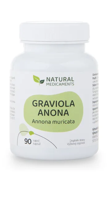 Natural Medicaments Graviola anona (Annona muricata) 90 kapslí