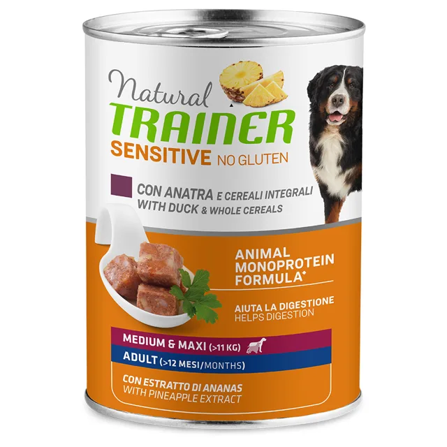 Natural Trainer, 12 x 400 / 415 g -  9 + 3 zdarma - Bocconcini Adult Medium & Maxi Chunks krůtí (12 x 415 g)