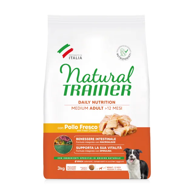 Natural Trainer Adult Medium kuřecí - výhodné balení: 2 x 3 kg