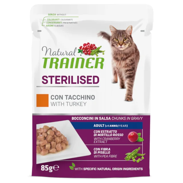 Natural Trainer Adult Sterilised - treska (12 x 85 g)