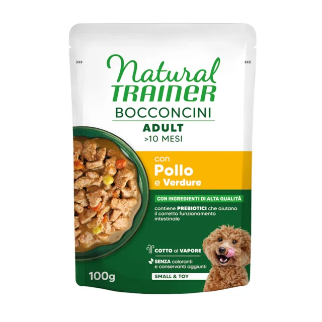 Natural Trainer Bocconcini Adult Small & Toy kousky v omáčce - 100 g losos
