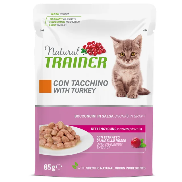 Natural Trainer Kitten & Young - kuřecí (12 x 85 g)