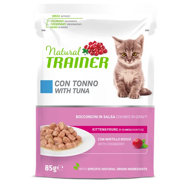Natural Trainer Kitten & Young - tuňák (12 x 85 g)