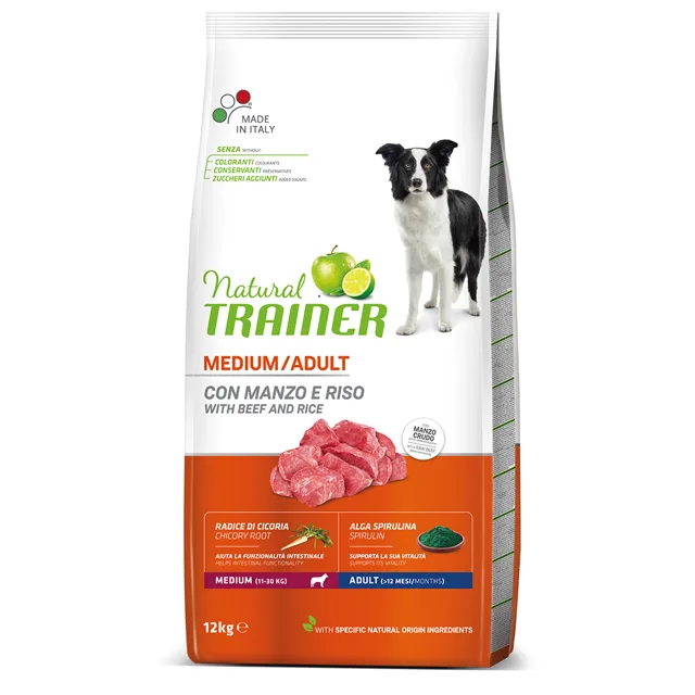 Natural Trainer Medium Adult hovězí a rýže - výhodné balení: 2 x 3 kg