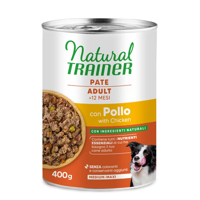 Natural Trainer Pate Medium & Maxi Adult - 6 x 400 g kuřecí