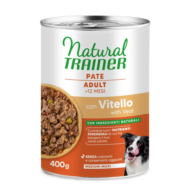 Natural Trainer Pate Medium & Maxi Adult - 6 x 400 g telecí