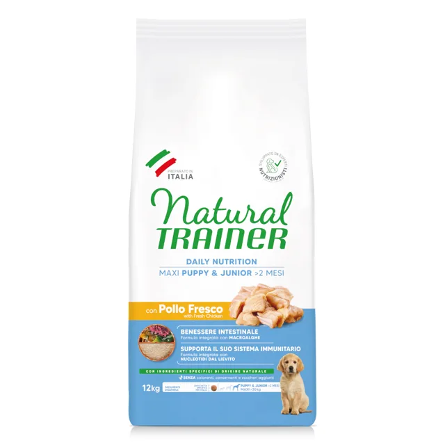 Natural Trainer Puppy & Junior Maxi kuřecí - výhodné balení: 2 x 12 kg