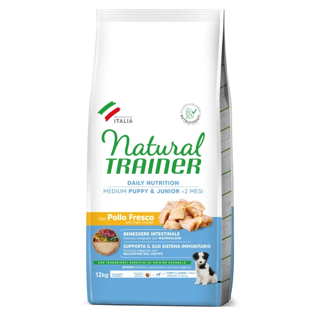 Natural Trainer Puppy & Junior Medium kuřecí - 2 x 12 kg