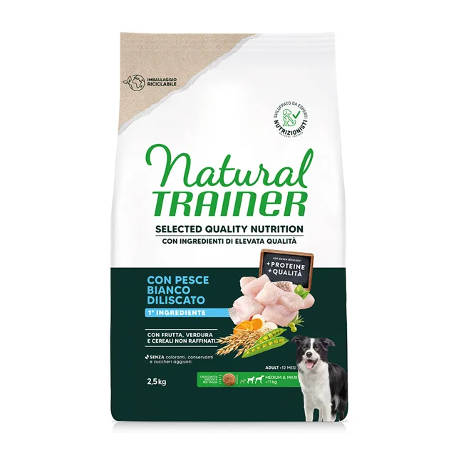 Natural Trainer Selected Quality Nutrition Adult Medium & Maxi White Fish - 2,5 kg