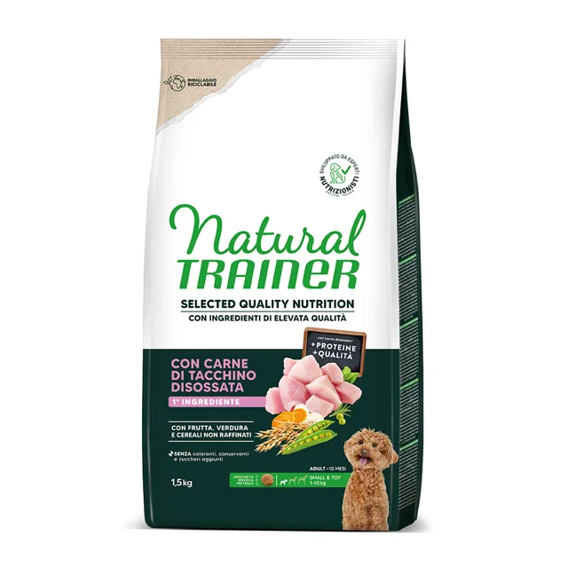 Natural Trainer Selected Quality Nutrition Adult Small & Toy Turkey - výhodné balení: 2 x 1,5 kg