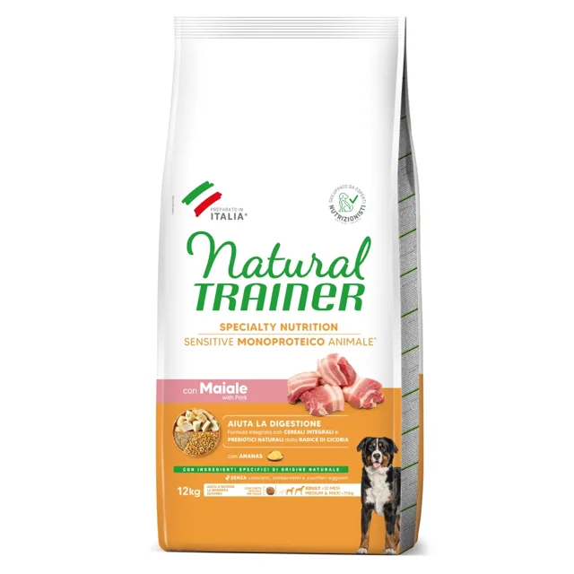 Natural Trainer Sensitive Adult Medium a Maxi s vepřovým - 12 kg
