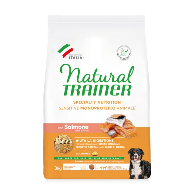 Natural Trainer Sensitive Adult Medium & Maxi losos - výhodné balení: 2 x 3 kg