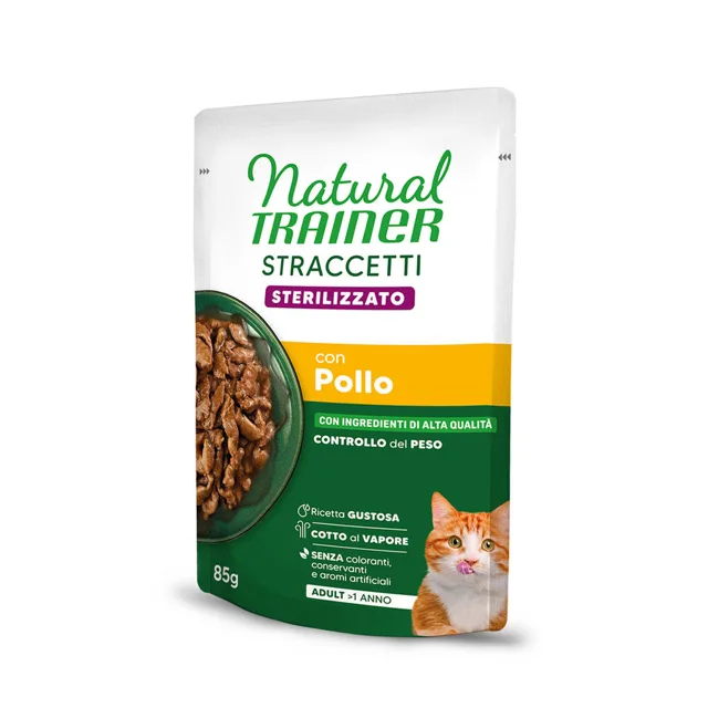 Natural Trainer Stracceti Adult Sterilized proužky v omáčce 24 x 85 g - kuřecí