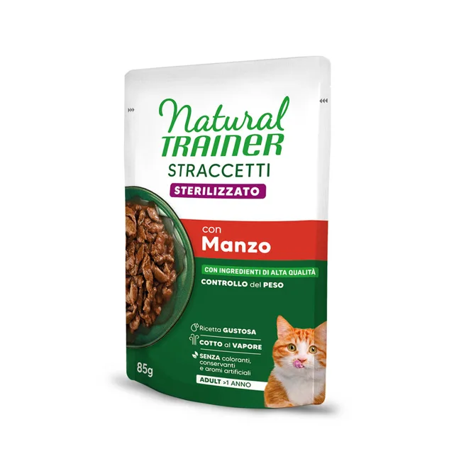 Natural Trainer Stracceti Adult Sterilized proužky v omáčce 48 x 85 g - kuřecí