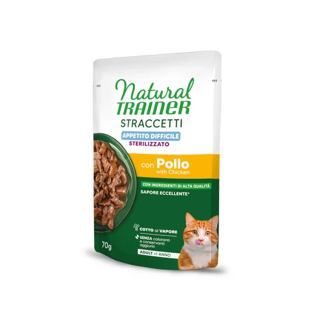 Natural Trainer Straccetti Difficult Appetite Sterilised proužky v omáčce - 56 x 70 g s kuřecím