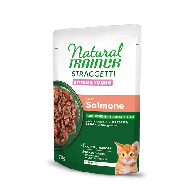 Natural Trainer Straccetti Kitten & Young proužky v omáčce 28 x 70 g - kuřecí