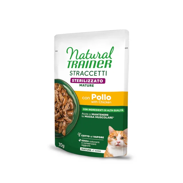 Natural Trainer Straccetti Mature Sterilised proužky v omáčce - 28 x 70 g kuřecí