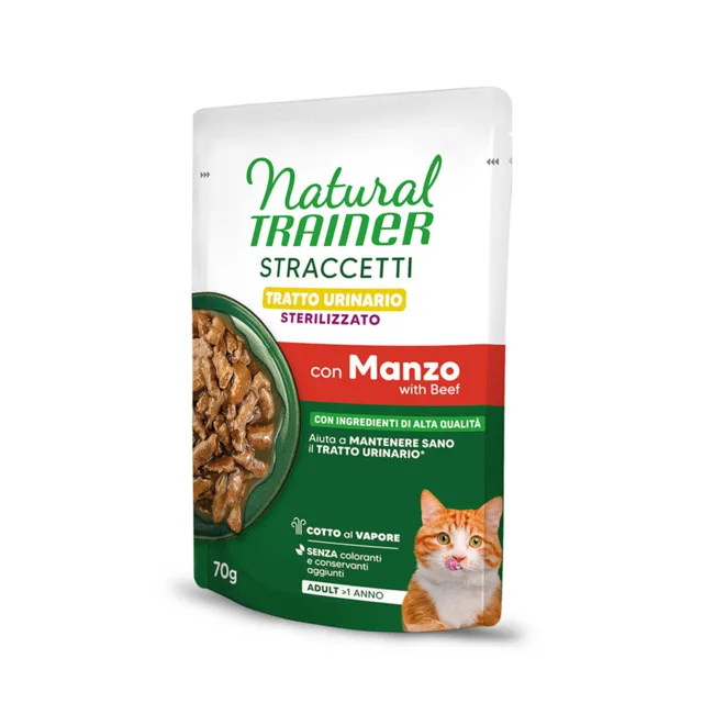 Natural Trainer Straccetti Urinary Sterilised proužky v omáčce - 28 x 70 g hovězí