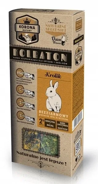 NATURAL-VIT Korona Natury pochoutka pro králíka jetel a malina / jitrocel a měsíček 120g