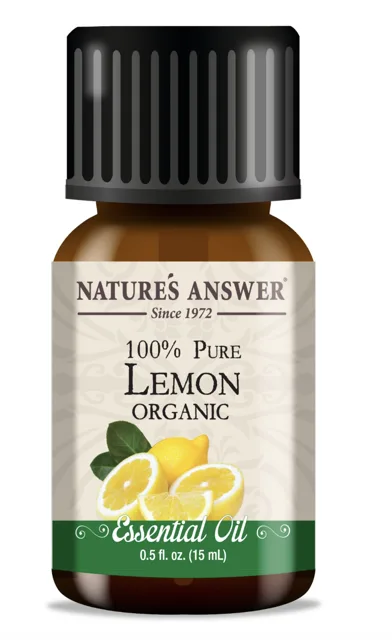 Nature's Answer Lemon Essential Oil, Citrón, esenciální olej, BIO, 15 ml