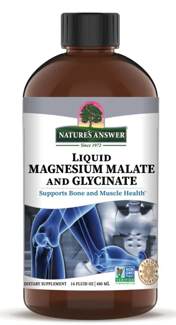Nature's Answer Liquid Magnesium Malate and Glycinate, hořčík malát a bisglycinát, 480 ml