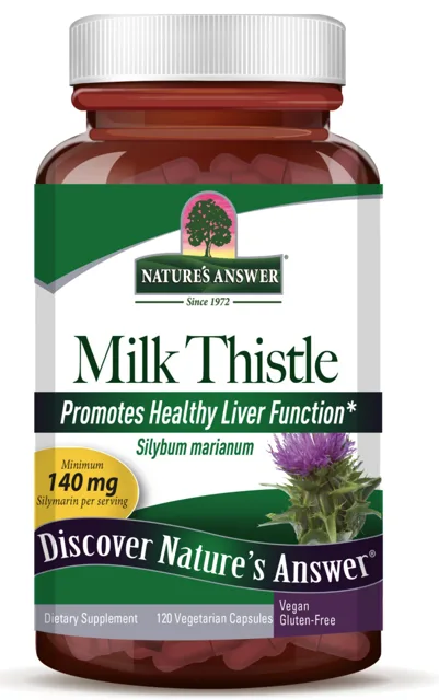 Nature's Answer Milk Thistle, Ostropestřec mariánský, extrakt, 120 rostlinných kapslí