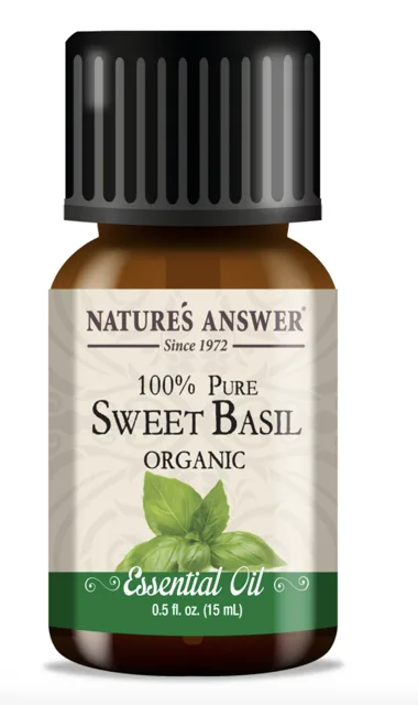 Nature's Answer Sweet Basil Essential Oil, Sladká bazalka, esenciální olej, BIO, 15 ml