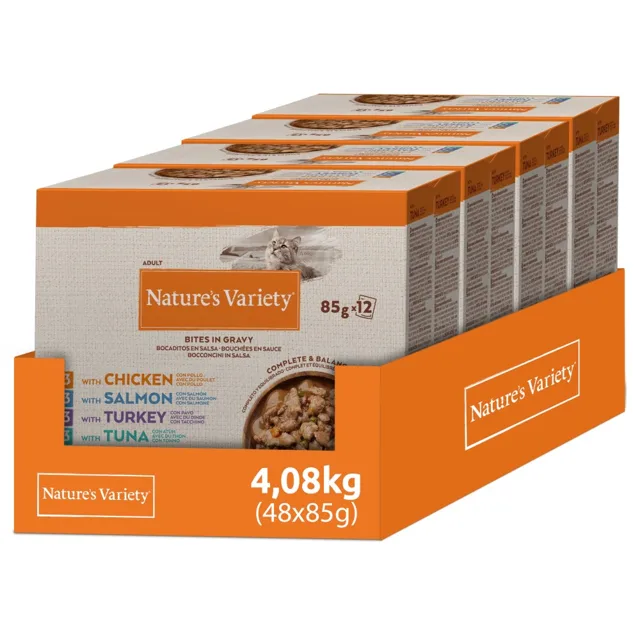 Nature's Variety Bites in Sauce 48 x 85 g - výhodné balení - drůbeží výběr (2 druhy)