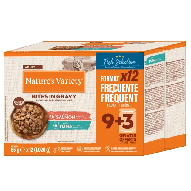 Nature's Variety Bites in Sauce 48 x 85 g - výhodné balení - rybí výběr (2 druhy)