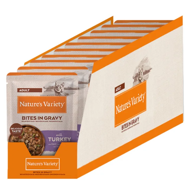 Nature's Variety Bites v omáčce 22 x 85 g - krůtí