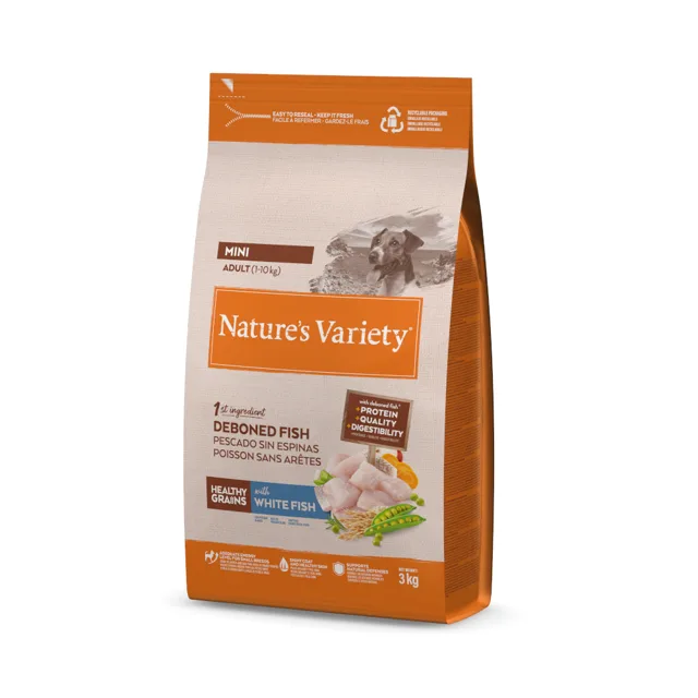 Nature's Variety Healthy Grains Mini Adult bílé ryby - 3 kg