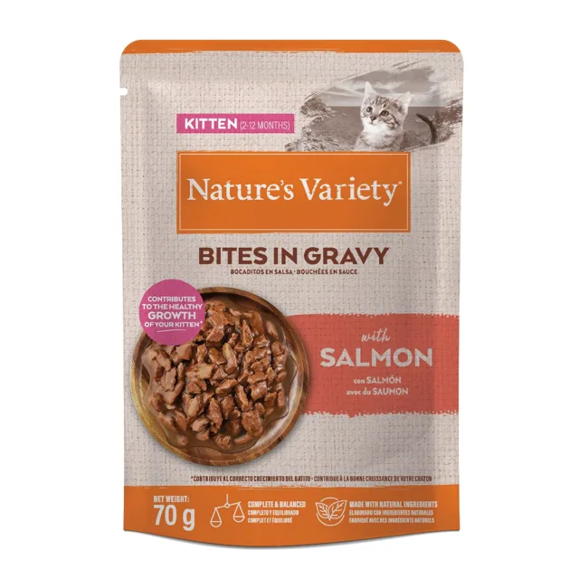 Nature's Variety Kitten Bites in Sauce 28 x 70 g - losos